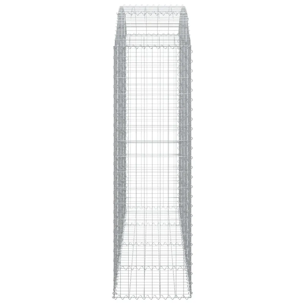 Panier de gabions clôture cage mur de soutènement arqué 200 x 50 x 160/180 cm fer galvanisé Argent 02_0040029