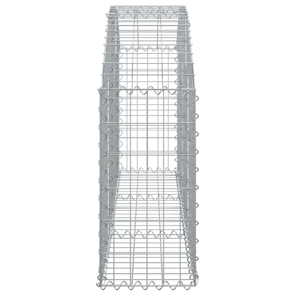 Panier de gabions clôture cage mur de soutènement arqué 150 x 30 x 60/80 cm fer galvanisé Argent 02_0039978
