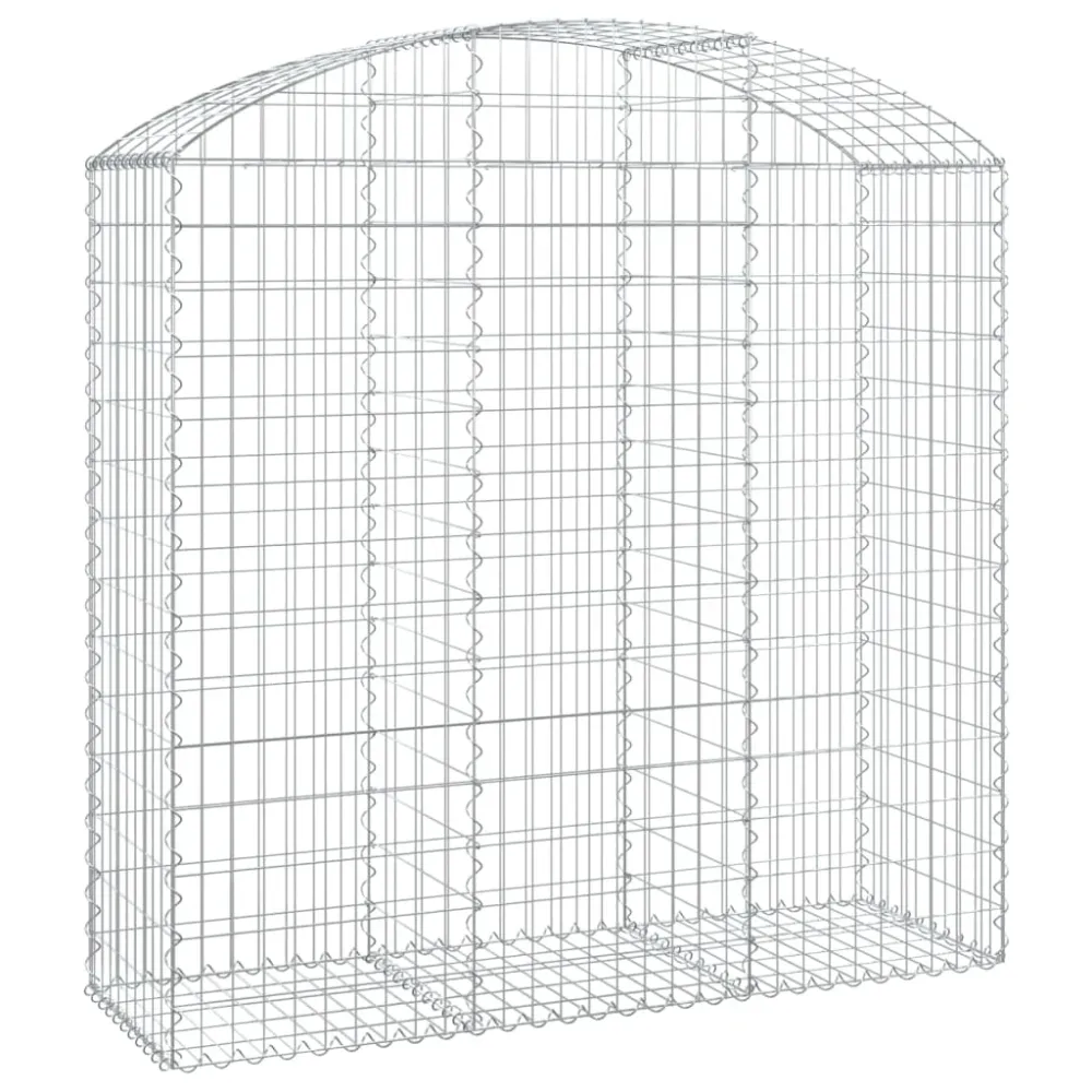 Panier de gabions clôture cage mur de soutènement arqué 150 x 50 x 140/160 cm fer galvanisé Argent 02_0039982