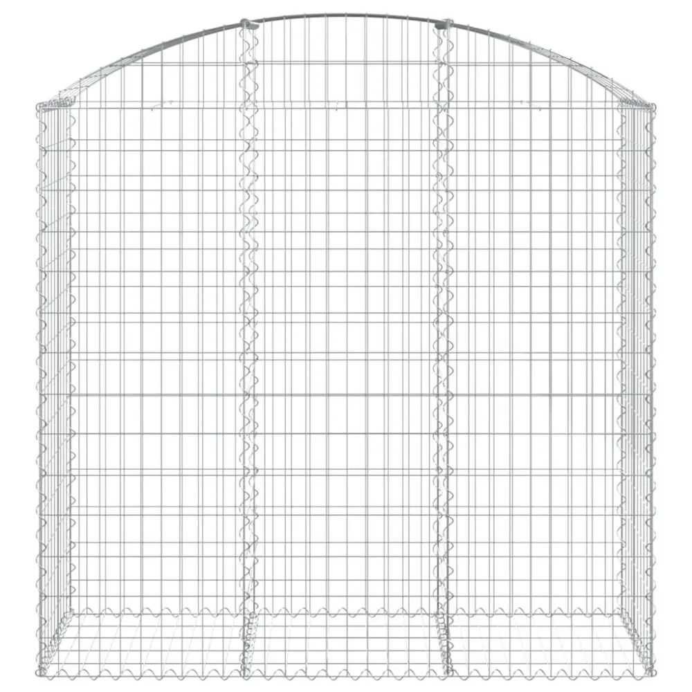 Panier de gabions clôture cage mur de soutènement arqué 150 x 50 x 140/160 cm fer galvanisé Argent 02_0039982