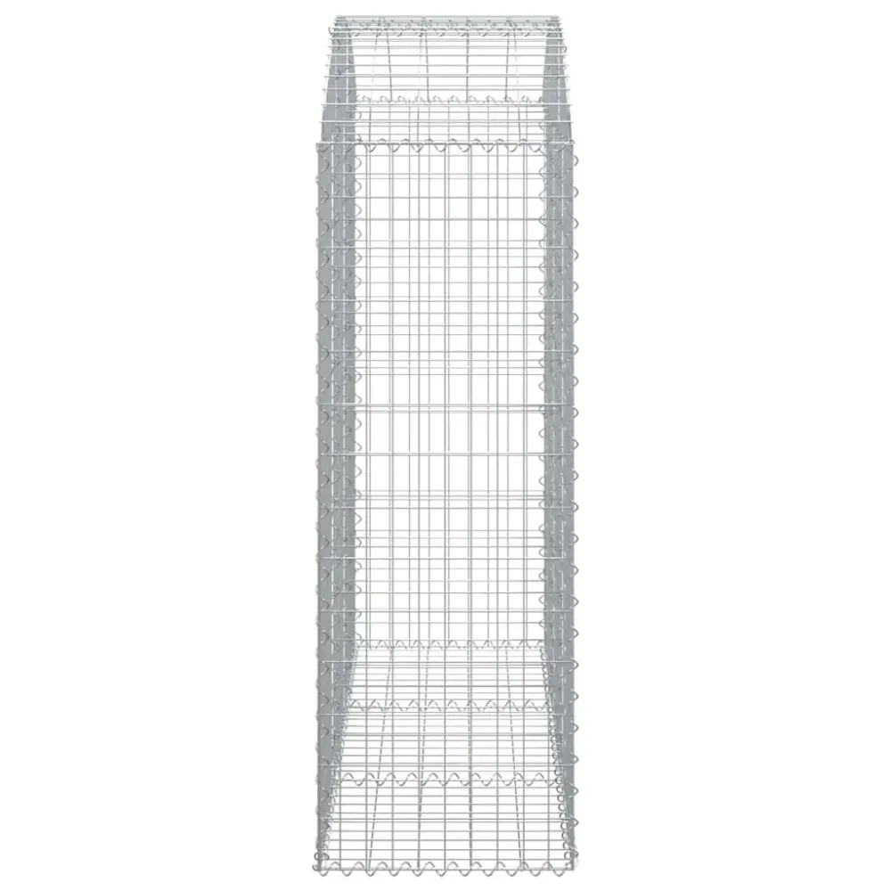Panier de gabions clôture cage mur de soutènement arqué 150 x 50 x 140/160 cm fer galvanisé Argent 02_0039982