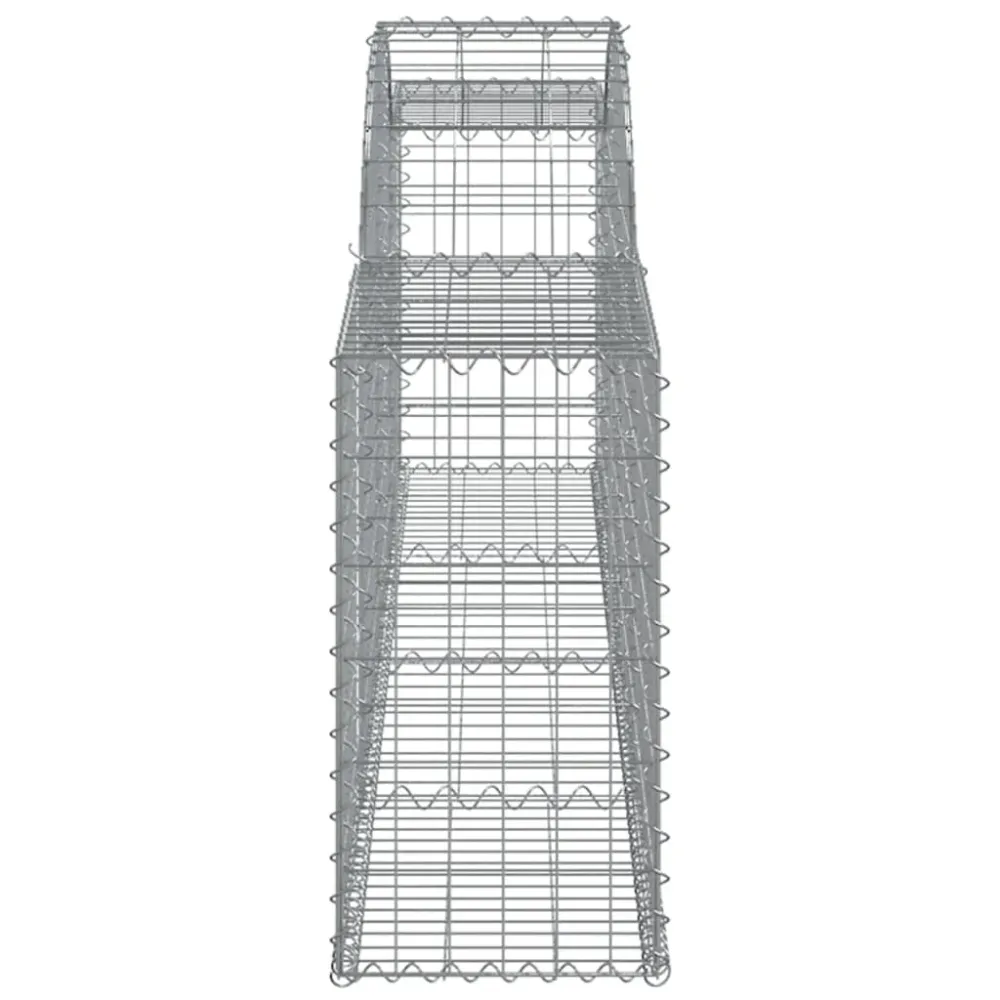 Panier de gabions clôture cage mur de soutènement arqué 300 x 30 x 60/80 cm fer galvanisé Argent 02_0040056