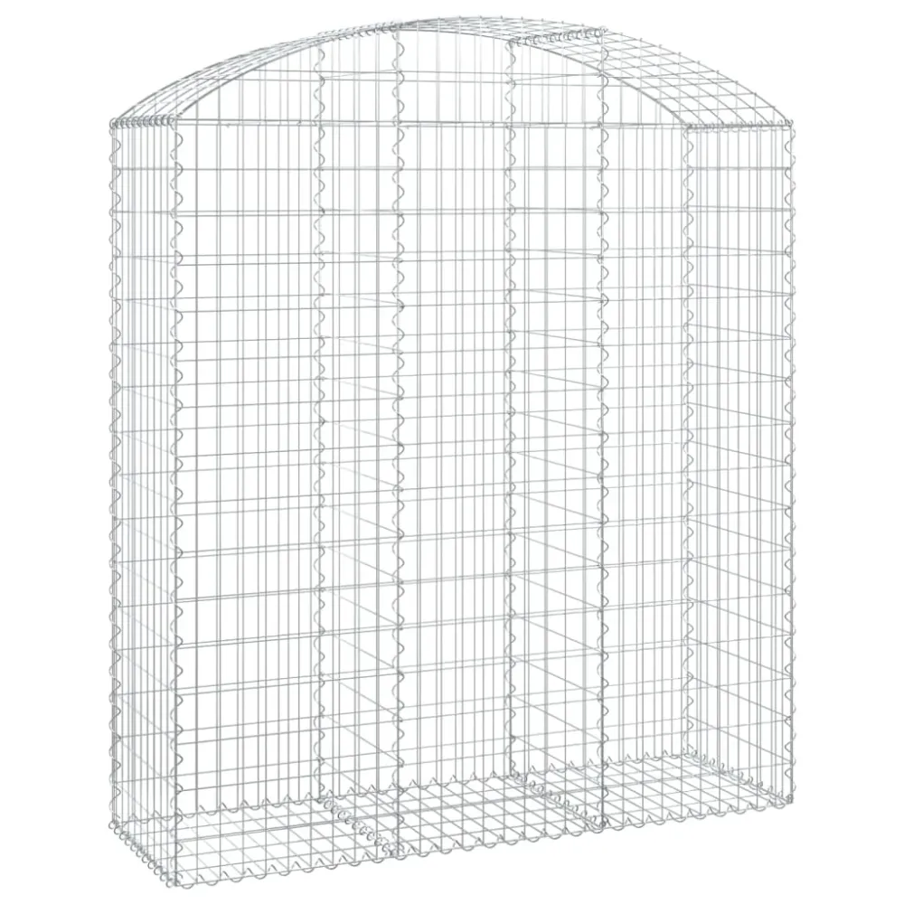 Panier de gabions clôture cage mur de soutènement arqué 150 x 50 x 160/180 cm fer galvanisé Argent 02_0039983