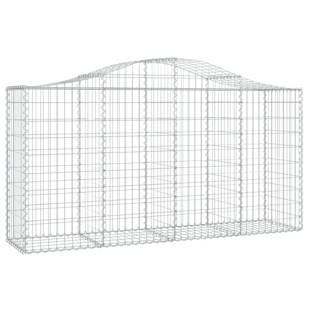 Paniers à gabions clôture cage mur de soutènement arqués 18 pcs 200 x 50 x 100/120 cm fer galvanisé Argent 02_0040495