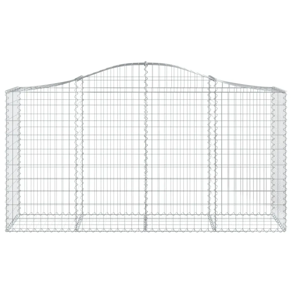 Paniers à gabions clôture cage mur de soutènement arqués 18 pcs 200 x 50 x 100/120 cm fer galvanisé Argent 02_0040495