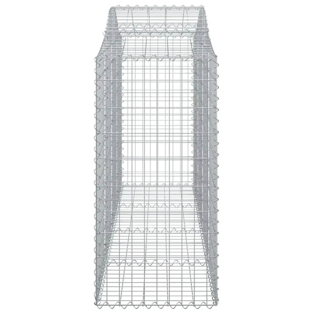 Paniers à gabions clôture cage mur de soutènement arqués 18 pcs 200 x 50 x 100/120 cm fer galvanisé Argent 02_0040495