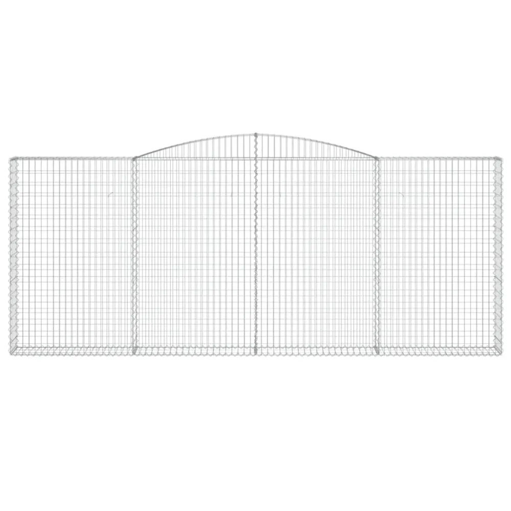 Paniers à gabions clôture cage mur de soutènement arqués 3 pcs 400 x 30 x 160/180 cm fer galvanisé Argent 02_0040786