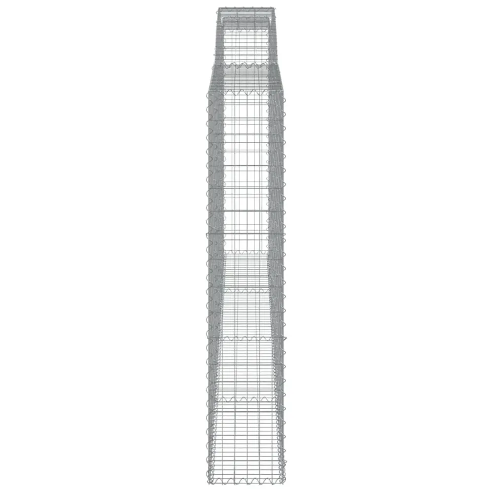 Paniers à gabions clôture cage mur de soutènement arqués 3 pcs 400 x 30 x 160/180 cm fer galvanisé Argent 02_0040786