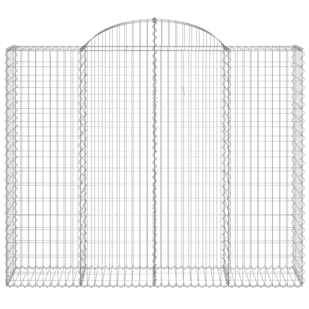 Paniers à gabions clôture cage mur de soutènement arqués 3 pcs 200 x 50 x 160/180 cm fer galvanisé Argent 02_0040749