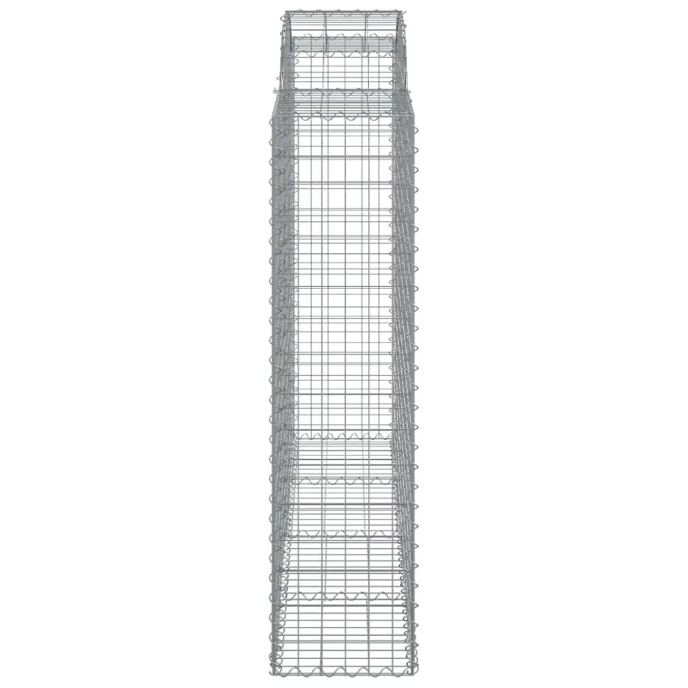 Paniers à gabions clôture cage mur de soutènement arqués 3 pcs 200 x 50 x 160/180 cm fer galvanisé Argent 02_0040749