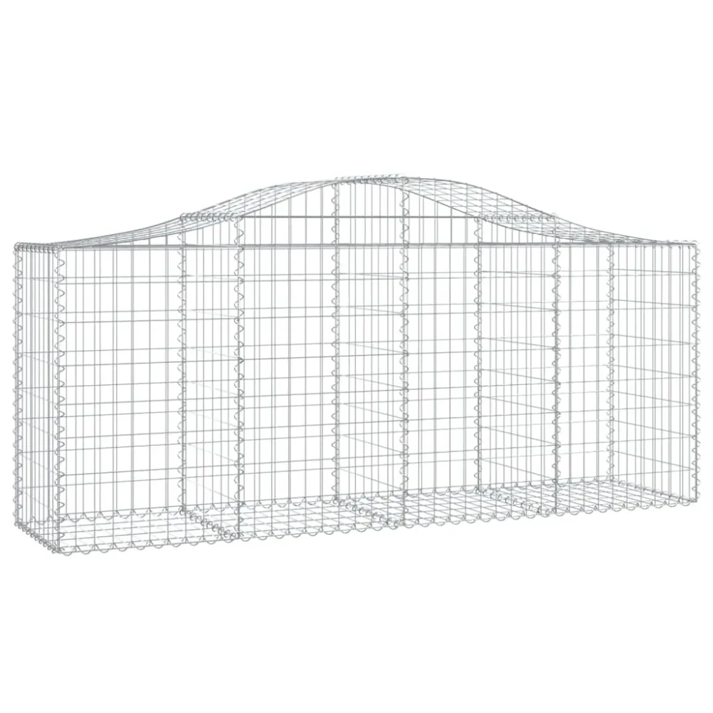 Paniers à gabions clôture cage mur de soutènement arqués 1lot de 4 200 x 50 x 80/100 cm fer galvanisé Argent 02_0040589