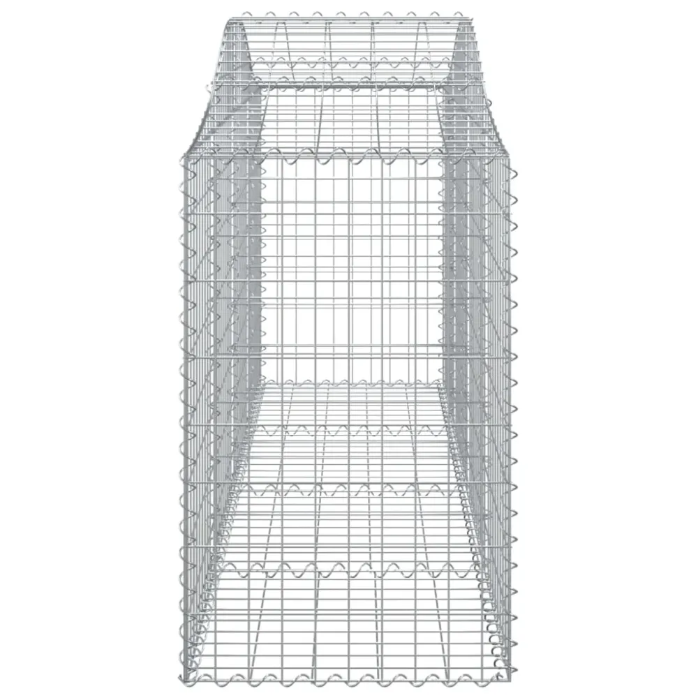 Paniers à gabions clôture cage mur de soutènement arqués 1lot de 4 200 x 50 x 80/100 cm fer galvanisé Argent 02_0040589