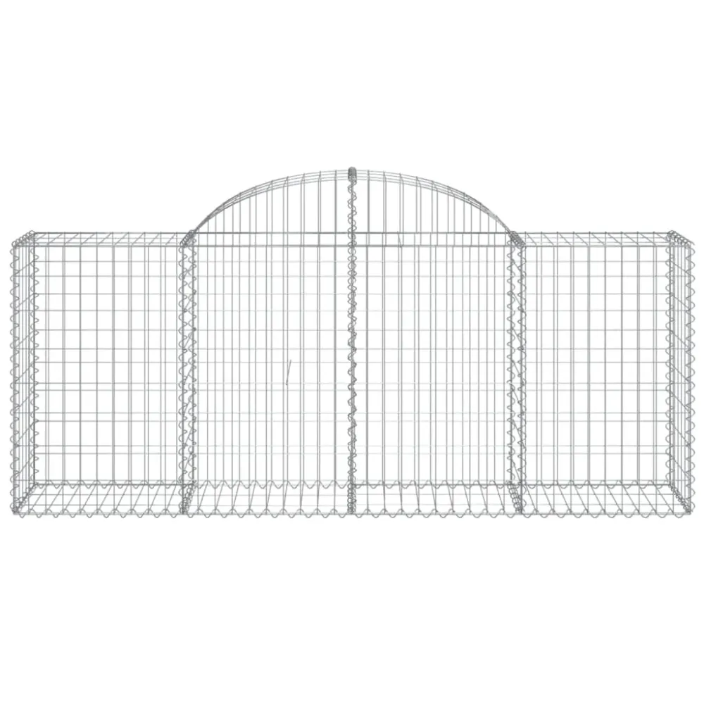 Paniers à gabions clôture cage mur de soutènement arqués 1lot de 4 200 x 50 x 80/100 cm fer galvanisé Argent 02_0040588