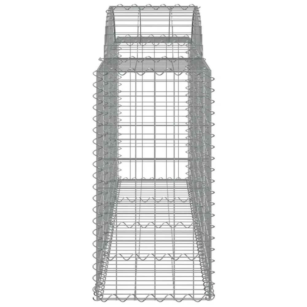 Paniers à gabions clôture cage mur de soutènement arqués 1lot de 4 200 x 50 x 80/100 cm fer galvanisé Argent 02_0040588
