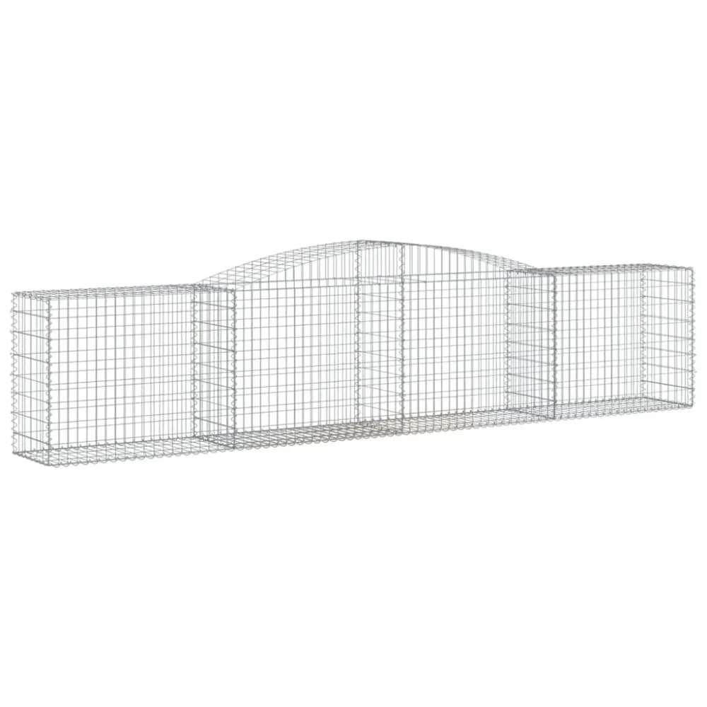 Paniers à gabions clôture cage mur de soutènement arqués 10 pcs 400 x 50 x 80/100 cm fer galvanisé Argent 02_0040304