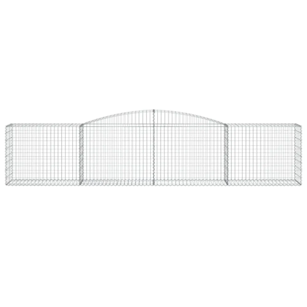 Paniers à gabions clôture cage mur de soutènement arqués 10 pcs 400 x 50 x 80/100 cm fer galvanisé Argent 02_0040304