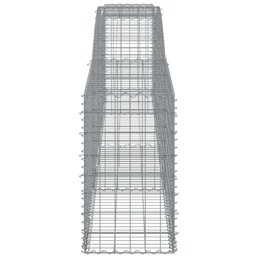 Paniers à gabions clôture cage mur de soutènement arqués 10 pcs 400 x 50 x 80/100 cm fer galvanisé Argent 02_0040304