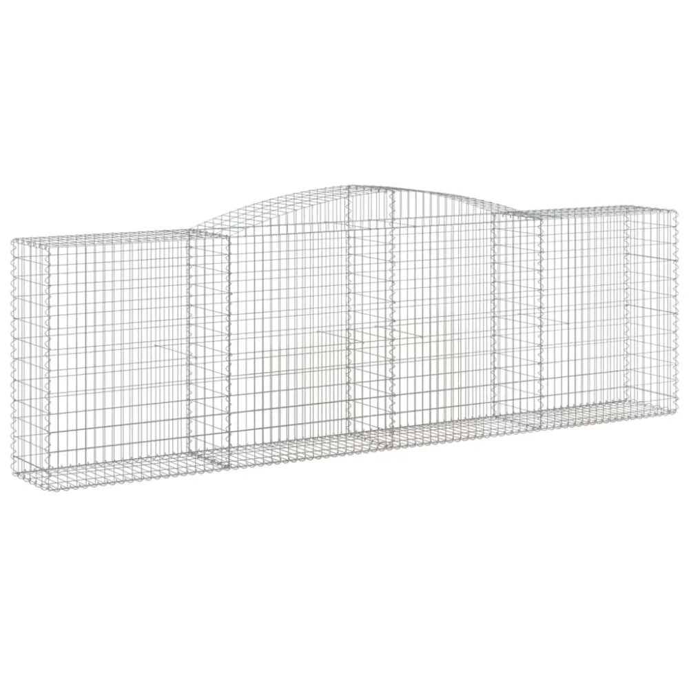 Paniers à gabions clôture cage mur de soutènement arqués 3 pcs 400 x 50 x 120/140 cm fer galvanisé Argent 02_0040798
