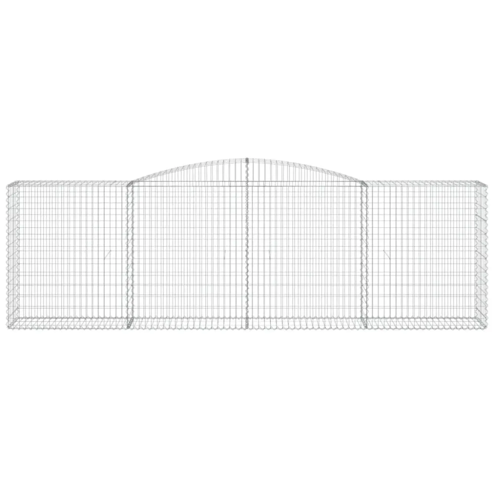 Paniers à gabions clôture cage mur de soutènement arqués 3 pcs 400 x 50 x 120/140 cm fer galvanisé Argent 02_0040798