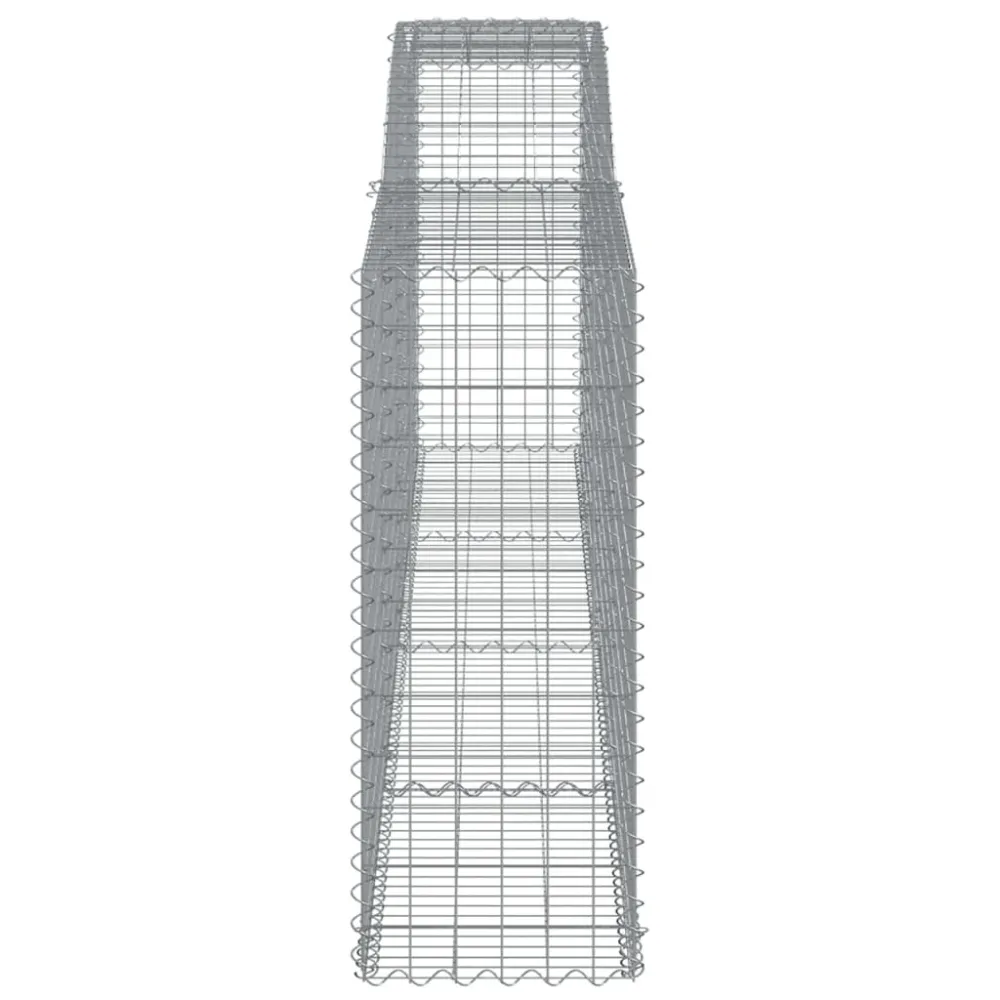 Paniers à gabions clôture cage mur de soutènement arqués 3 pcs 400 x 50 x 120/140 cm fer galvanisé Argent 02_0040798