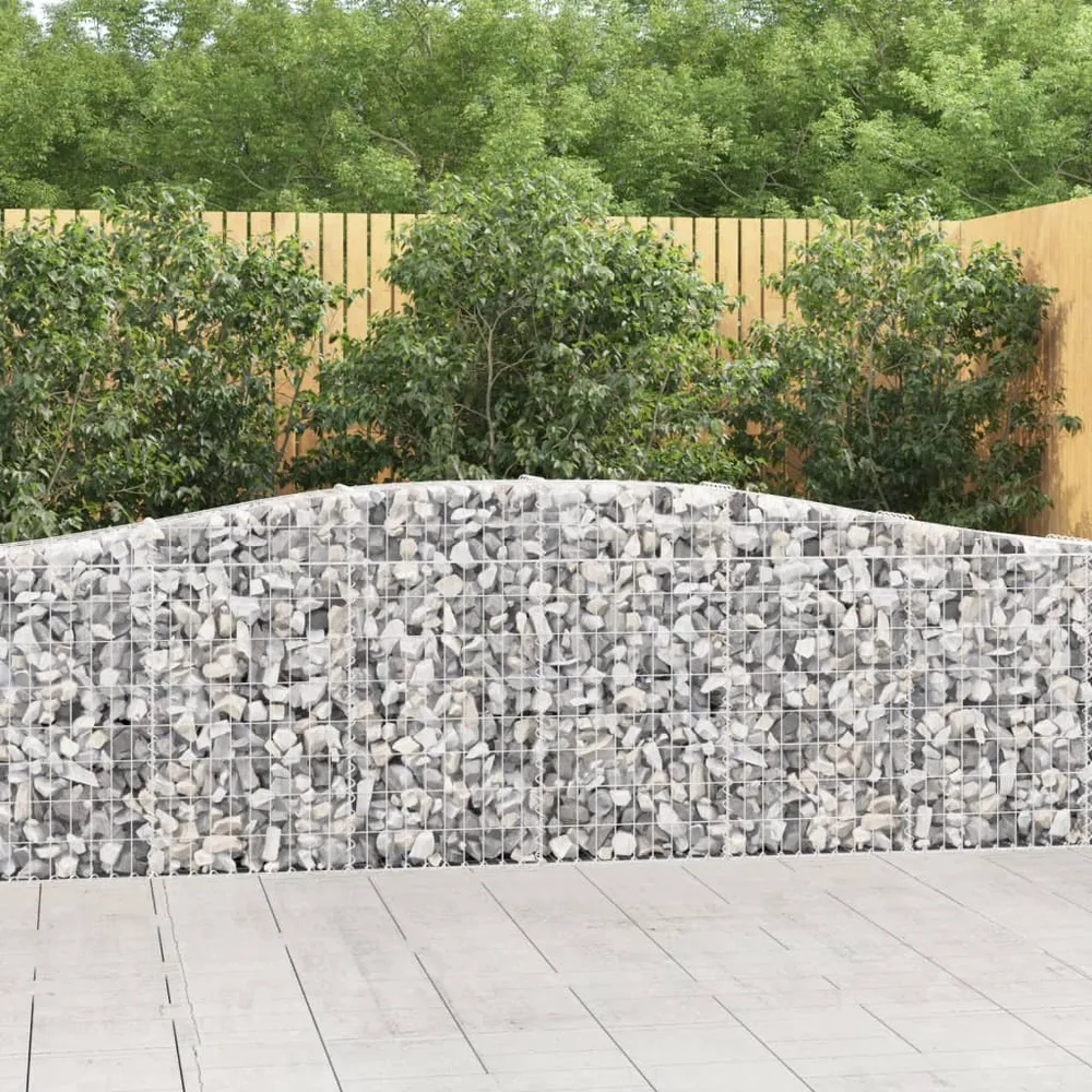 Paniers à gabions clôture cage mur de soutènement arqués 20 pcs 400 x 30 x 80/100 cm fer galvanisé Argent 02_0040641