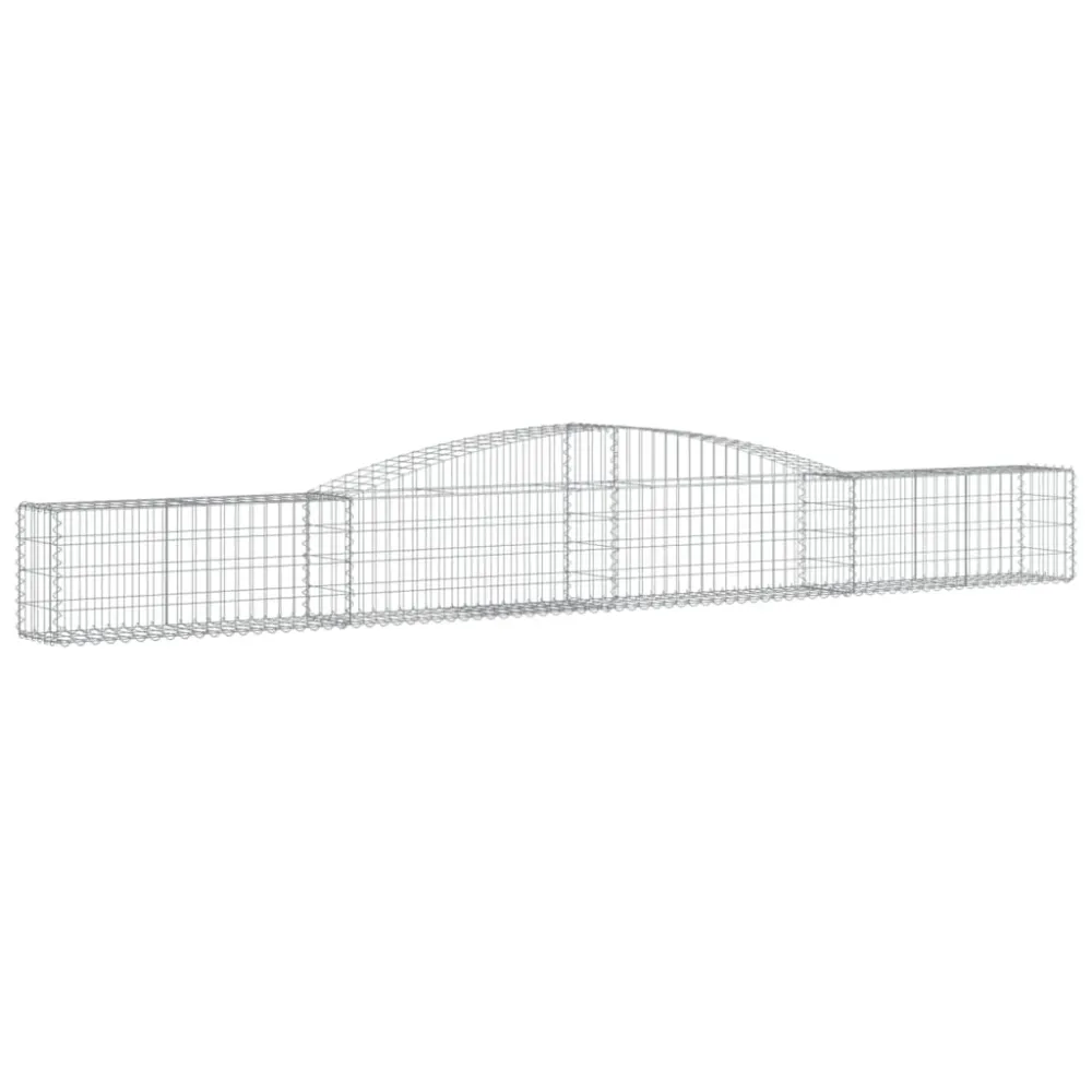Paniers à gabions clôture cage mur de soutènement arqués 10 pcs 400 x 30 x 40/60 cm fer galvanisé Argent 02_0040280