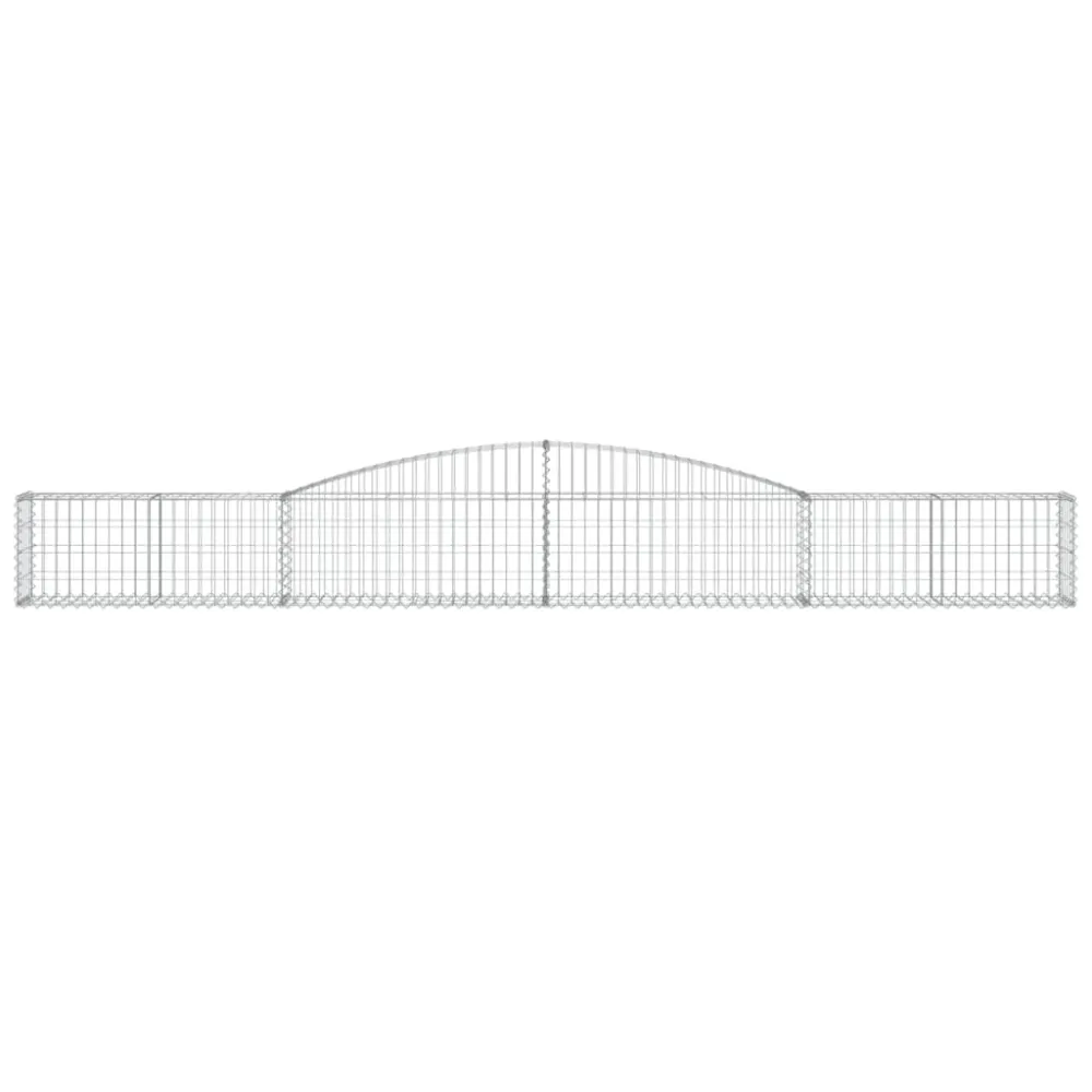 Paniers à gabions clôture cage mur de soutènement arqués 10 pcs 400 x 30 x 40/60 cm fer galvanisé Argent 02_0040280