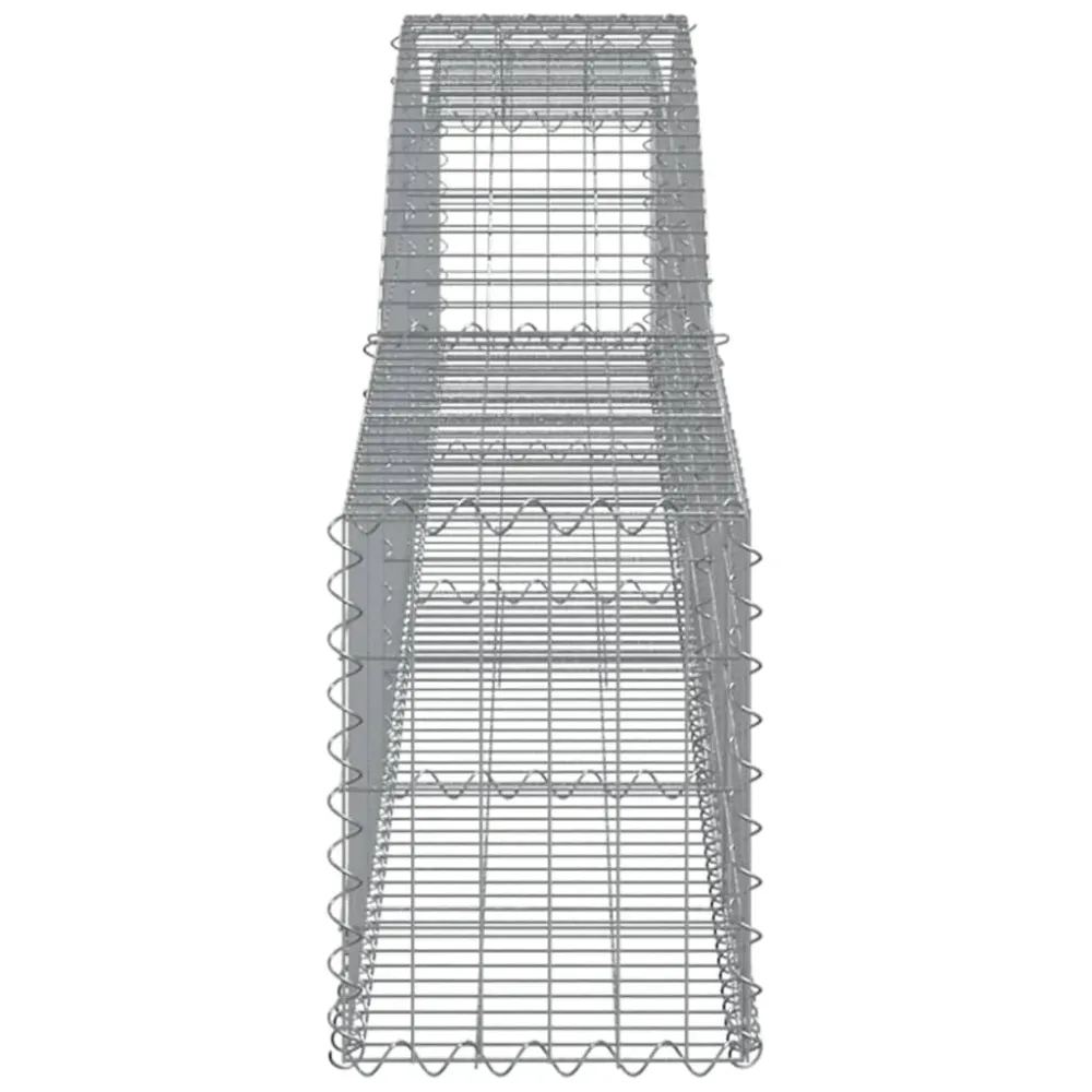 Paniers à gabions clôture cage mur de soutènement arqués 10 pcs 400 x 30 x 40/60 cm fer galvanisé Argent 02_0040280