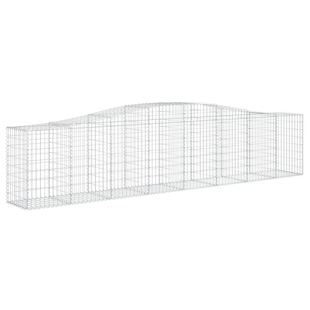 Paniers à gabions clôture cage mur de soutènement arqués 10 pcs 400 x 50 x 80/100 cm fer galvanisé Argent 02_0040305