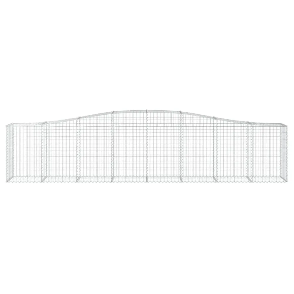 Paniers à gabions clôture cage mur de soutènement arqués 10 pcs 400 x 50 x 80/100 cm fer galvanisé Argent 02_0040305