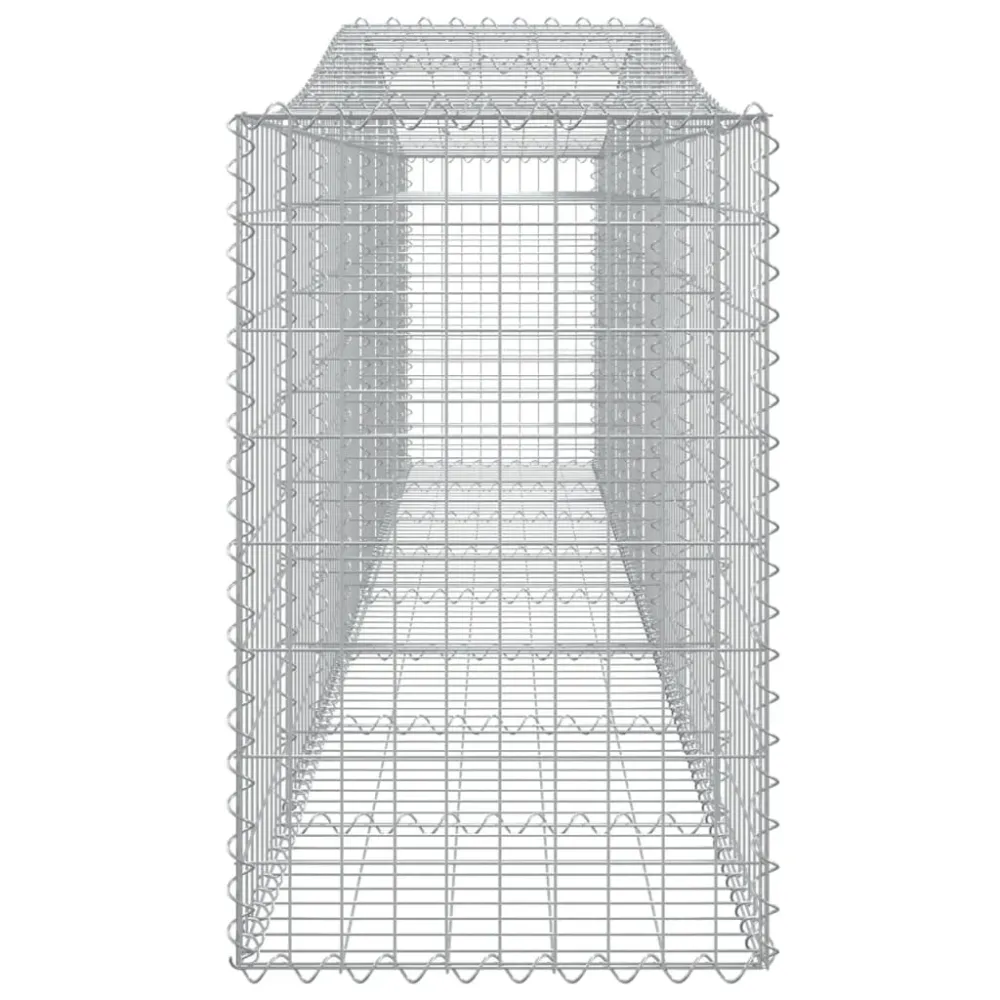 Paniers à gabions clôture cage mur de soutènement arqués 10 pcs 400 x 50 x 80/100 cm fer galvanisé Argent 02_0040305