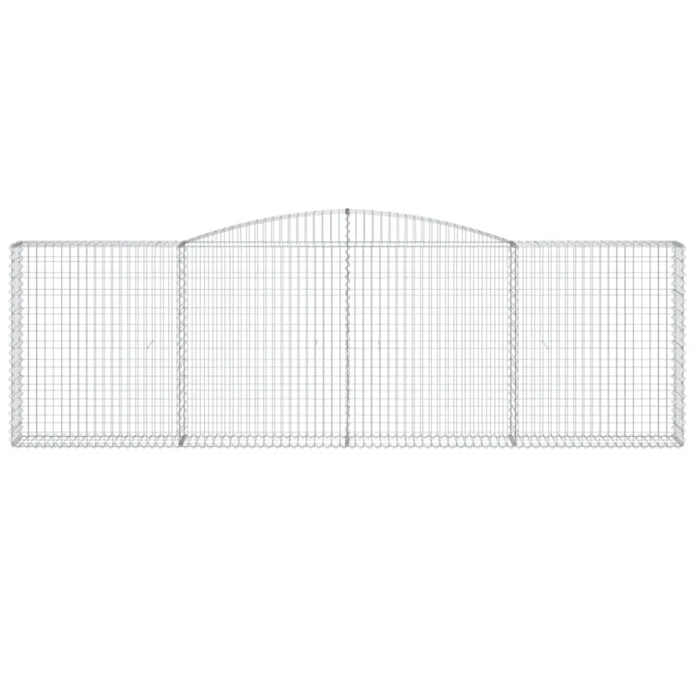 Paniers à gabions clôture cage mur de soutènement arqués 15 pcs 400 x 30 x 120/140 cm fer galvanisé Argent 02_0040444