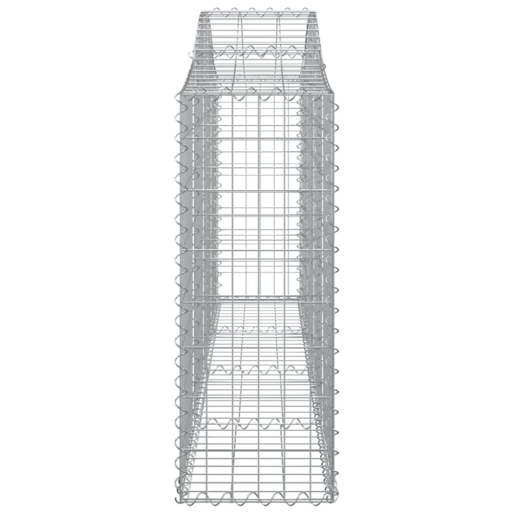 Paniers à gabions clôture cage mur de soutènement arqués 1lot de 2 200 x 30 x 80/100 cm fer galvanisé Argent 02_0040525