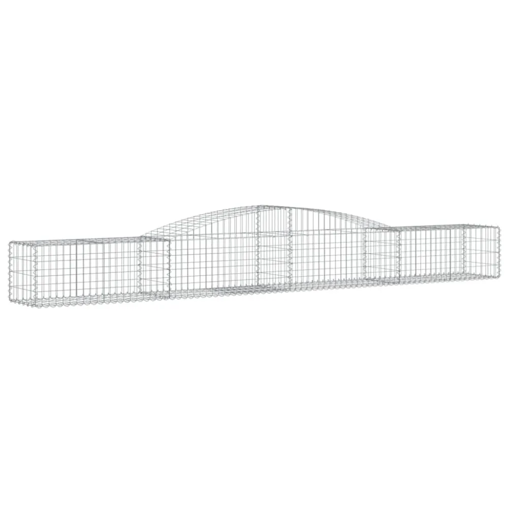 Paniers à gabions clôture cage mur de soutènement arqués 10 pcs 400 x 50 x 40/60 cm fer galvanisé Argent 02_0040301