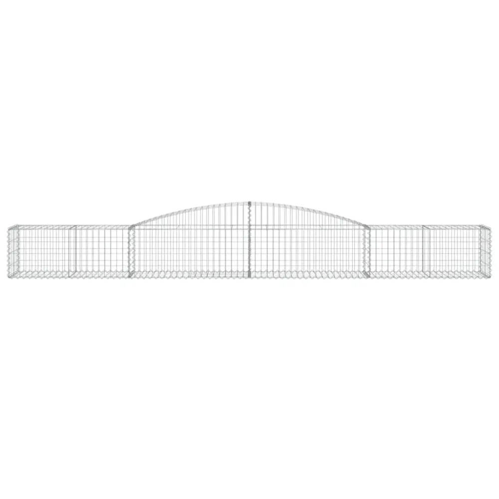 Paniers à gabions clôture cage mur de soutènement arqués 10 pcs 400 x 50 x 40/60 cm fer galvanisé Argent 02_0040301