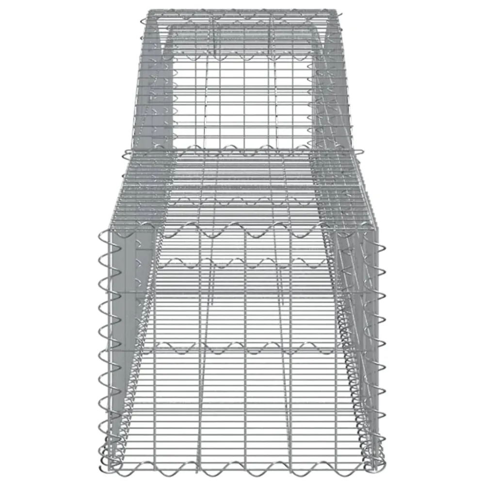 Paniers à gabions clôture cage mur de soutènement arqués 10 pcs 400 x 50 x 40/60 cm fer galvanisé Argent 02_0040301