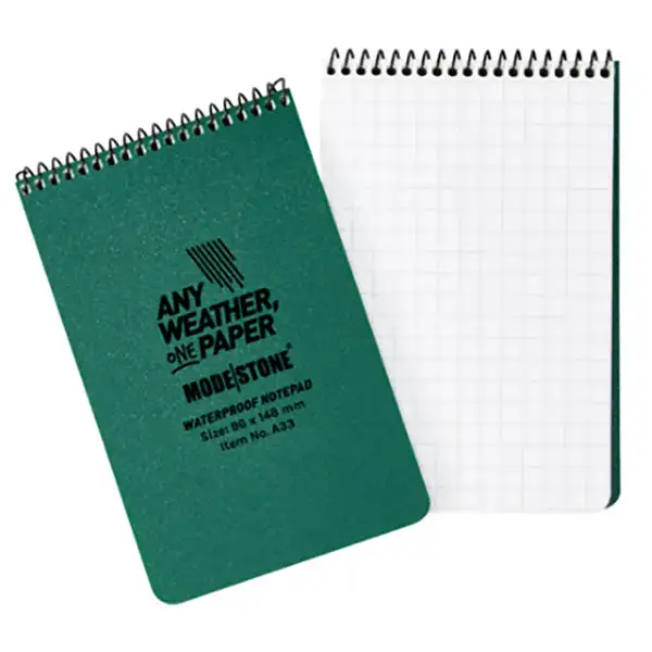 ANY WEATHER ONE PAPER, bloc-notes à spirale 96x148mm, 50 feuilles, ver