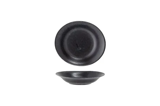 Assiette creuse noire en porcelaine Yoko Bloomingville - 23cm