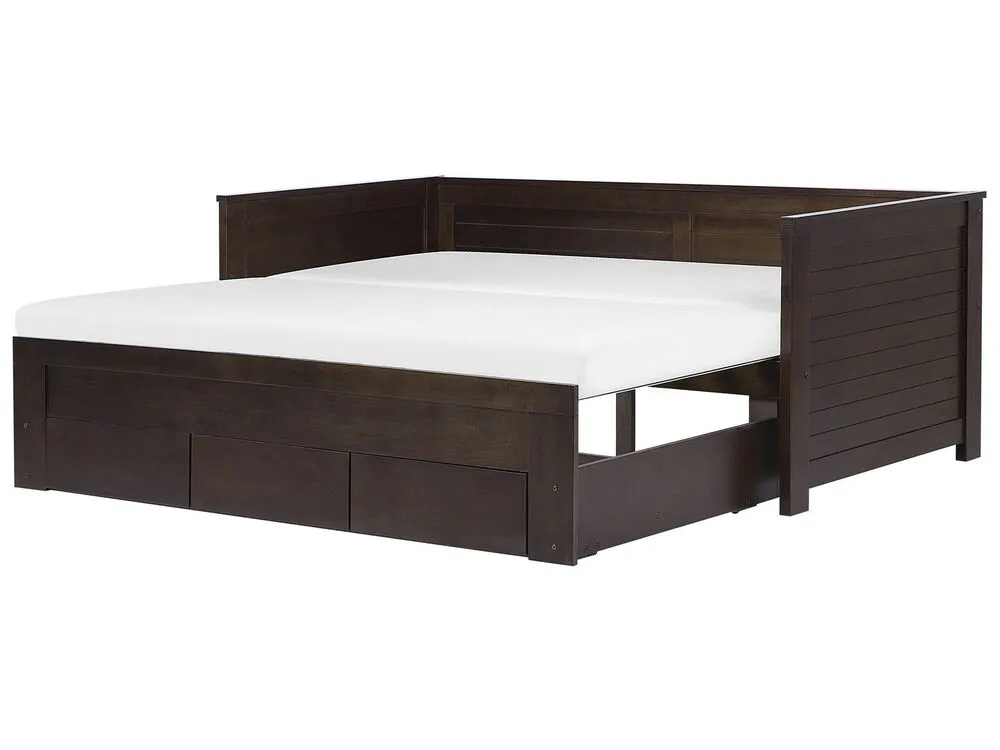 Bedbank hout donkerbruin 90 x 200 cm CAHORS