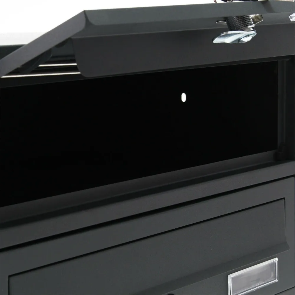 Bloc 8 boite aux lettres 2x4 compartiments superposé pied de support acier galvanisé 48,6 x 77 x 27 cm anthracite 16_0000048