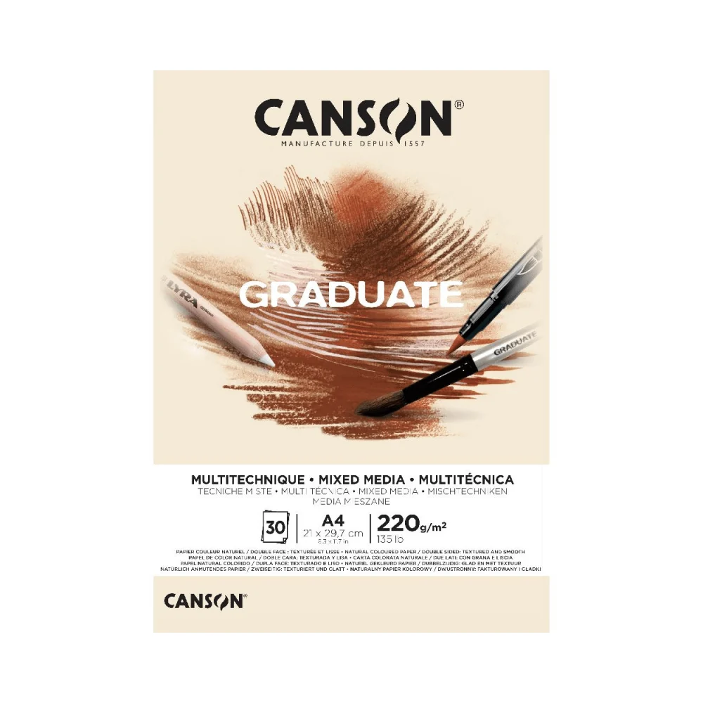 Bloc dessin canson graduate mix media naturel 30 feuilles A4 chez … – Style, confort et durabilité réunis