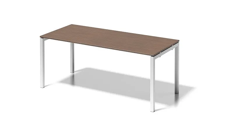 Bureau Bisley Cito structure en U fixe en hauteur 730 mm H 19 x L 1800 x P 800 mm noyer/blanc signalisation DUF1808WN396 c...