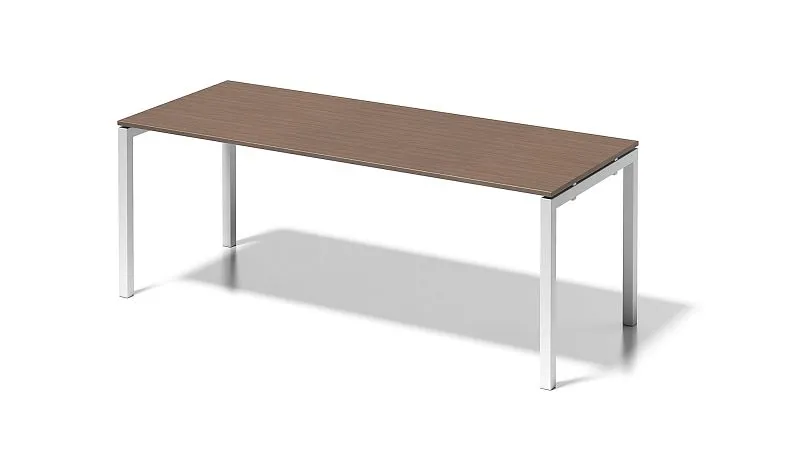 Bureau Bisley Cito structure en U fixe en hauteur 730 mm H 19 x L 2000 x P 800 mm noyer/blanc signalisation DUF2008WN396 c...