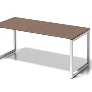 Bureau Bisley Cito structure en O hauteur fixe 730 mm H 19 x L 1800 x P 800 mm noyer/blanc signalisation DOF1808WN396 se p...