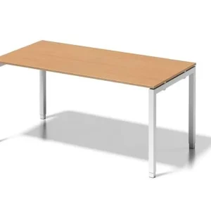Bureau Bisley Cito structure en U réglable en hauteur 650-850 mm H 19 x L 1600 x P 800 mm hêtre/blanc signalisation DUH160...