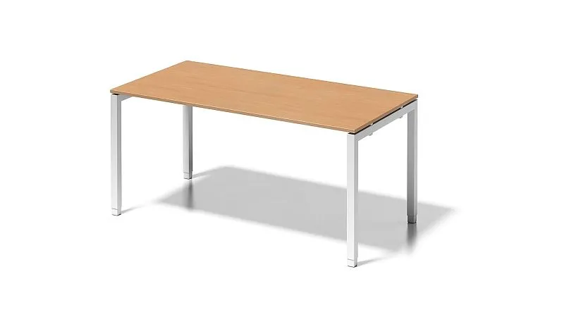 Bureau Bisley Cito structure en U réglable en hauteur 650-850 mm H 19 x L 1600 x P 800 mm hêtre/blanc signalisation DUH160...