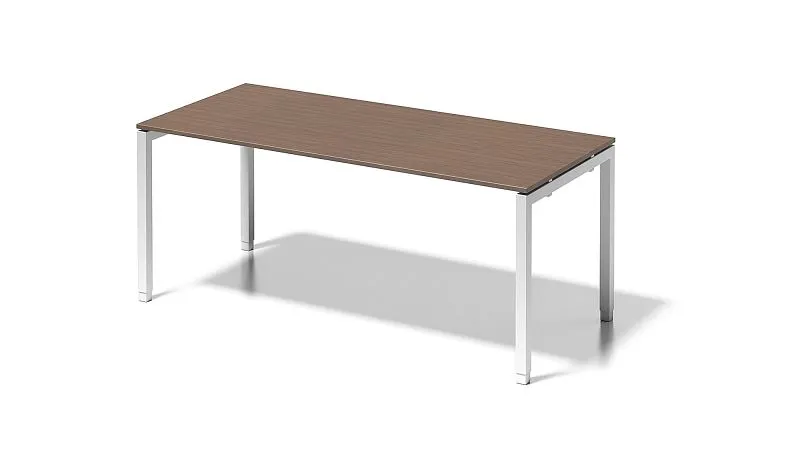 Bureau Bisley Cito structure en U réglable en hauteur 650-850 mm H 19 x L 1800 x P 800 mm noyer/blanc signalisation DUH180...