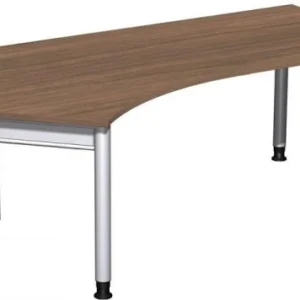 bureau geramöbel 135° gauche réglable en hauteur 2166x1130x680-820 noyer/argent N-657315-NS choisir à bas prix