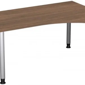Bureau PC geramöbel droit réglable en hauteur 1600x1000x680-820 noyer/argent N-657311-NS choisir à bas prix