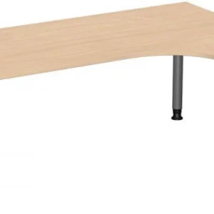 Bureau PC geramöbel droit réglable en hauteur 1800x1200x680-820 hêtre/argent N-657323-BS magasiner à bas prix